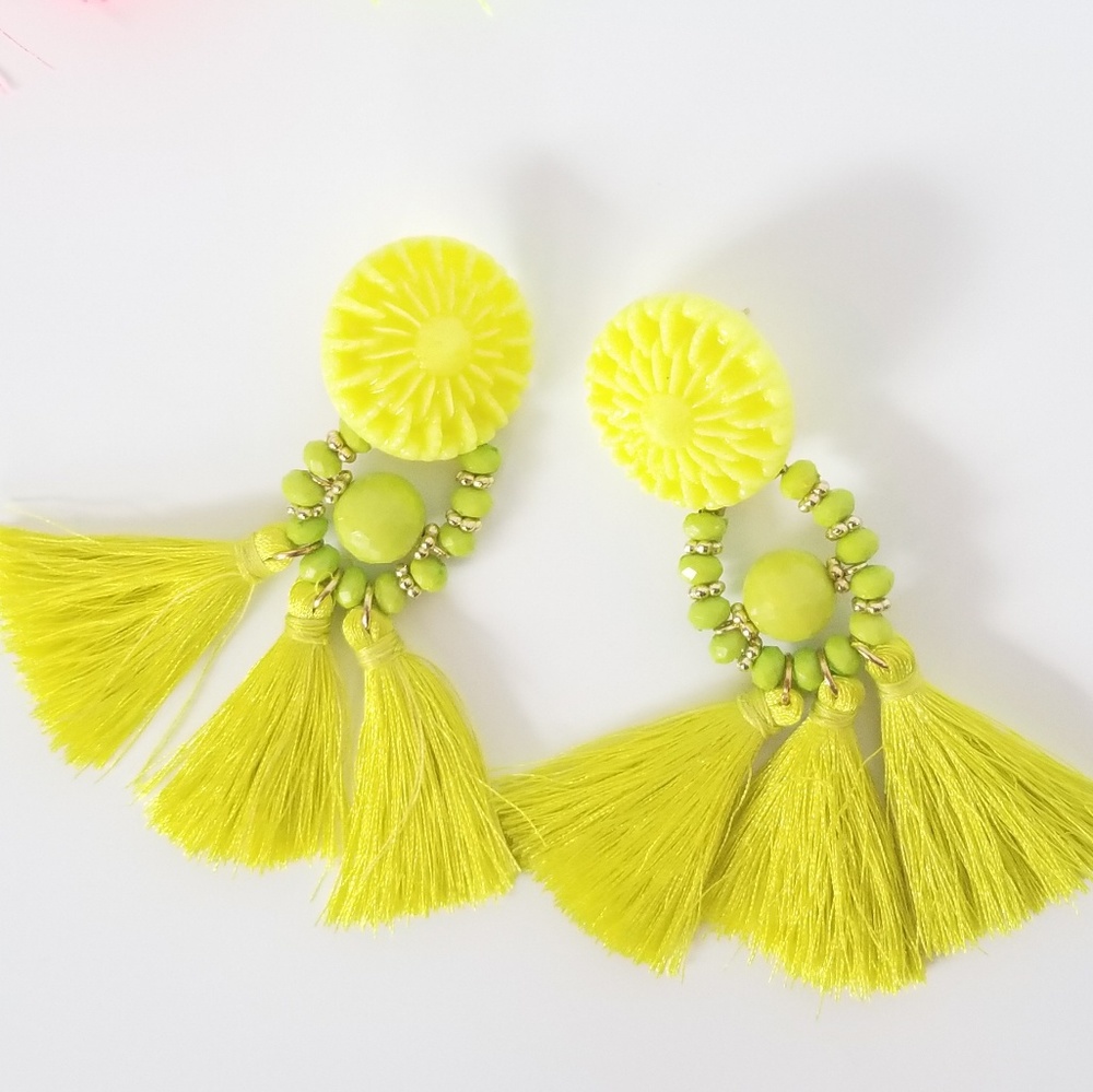 Neon yellow earrings
